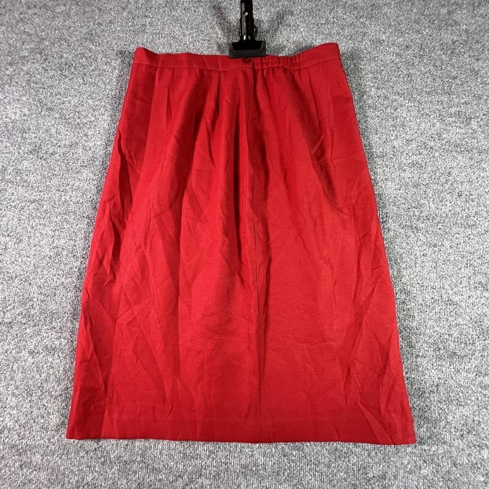 Leslie Fay Haberdashery Red Straight Pencil Skirt Womens 18 Preppy Career Midi
